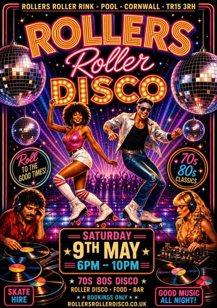 70s 80s 90s Roller Disco Saturday 9th May