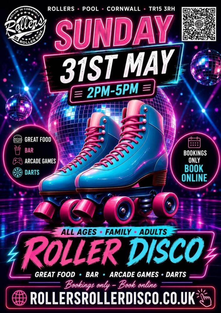 Sunday 31st May - Family Roller Disco - Cornwall Sunday 31st May - Family Roller Disco - Cornwall