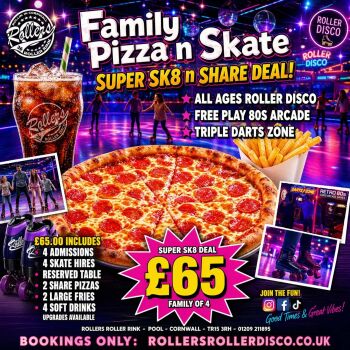 Pizza and Skate Family Deal - Friday & Saturday evening special