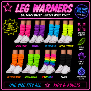 1980s Style Neon Leg Warmers