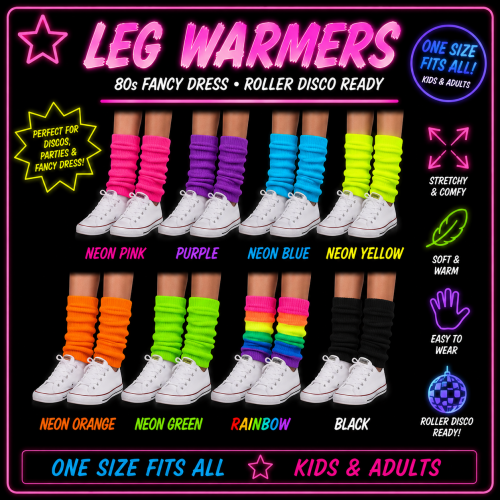 1980s Style Neon Leg Warmers