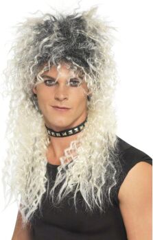1980's Hard Rocker Wig - Blonde with Roots