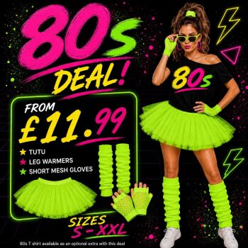80s Tutu, Neon Leg Warmers & Mesh Gloves Deal
