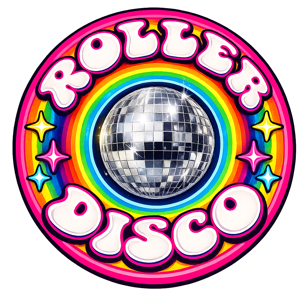 Roller Disco Rainbow Mirror Ball Iron on T Shirt Transfer