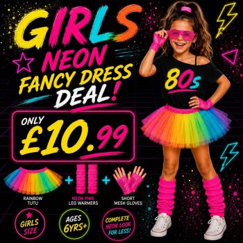 80s Tutu, Neon Leg Warmers & Mesh Gloves Deal
