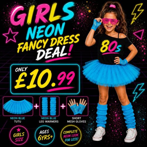 80s Tutu, Neon Leg Warmers & Mesh Gloves Deal