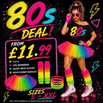 Rainbow Fancy Dress Deal - Tutu - Leg Warmers - Gummie Bangles