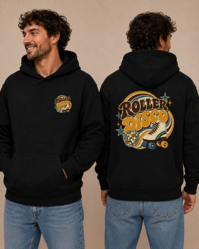 Roller Disco Retro 70s Style Hoody - Adults S-XL
