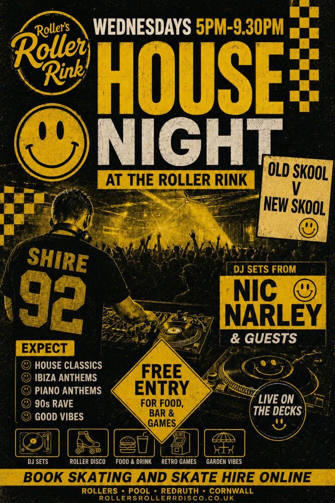 Midweek House Night - Roller Disco Cornwall