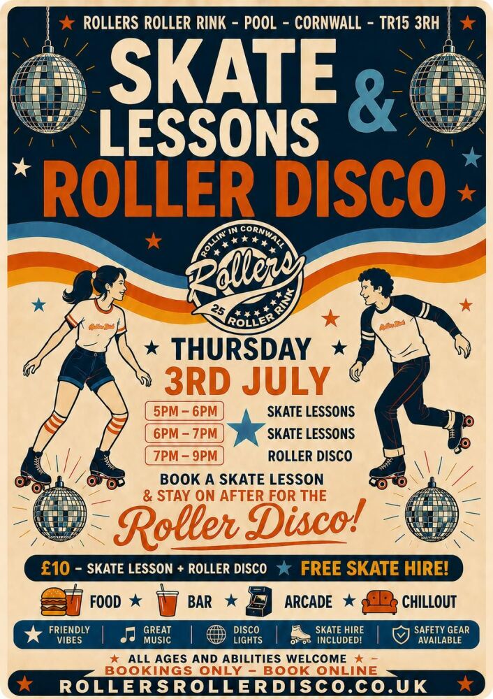 Skate Lessons &amp; Roller Disco Thursday 3rd July 2026