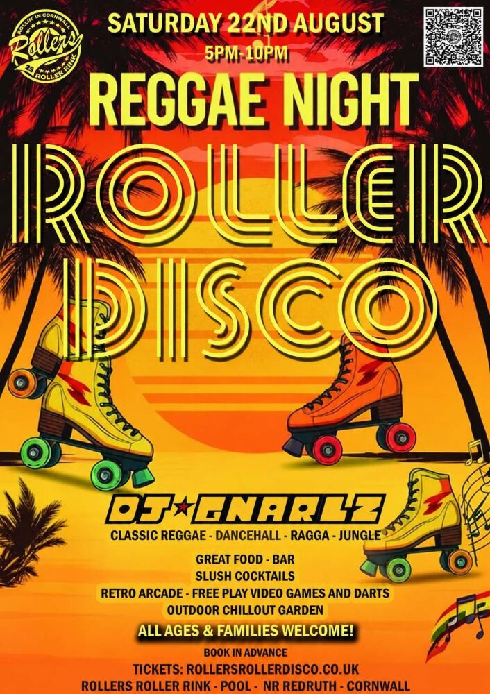 Reggae Roller Disco Night - Sat 22nd August 5pm-10pm