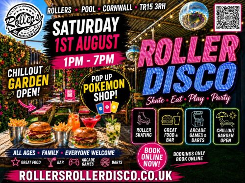 Saturday 1st August - Roller Disco Cornwall 2026