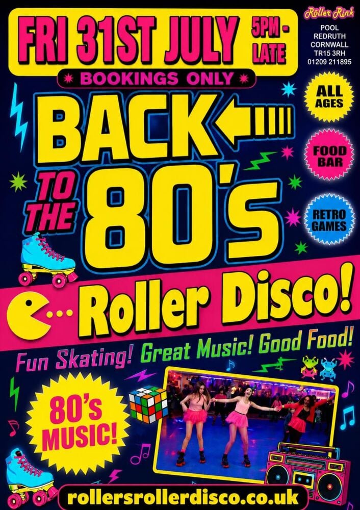 80s Roller Disco Friday 31st July 5pm-Late 80s Roller Disco Friday 31st July 5pm-Late