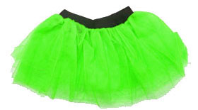 80s Fancy Dress Four Layer TUTU Neon Green (M 8-14)