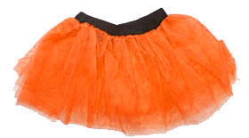 80s Fancy Dress Four Layer TUTU Neon Orange (M 8-14)