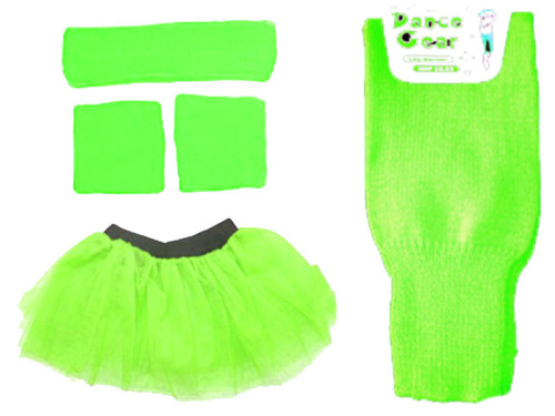 80s Neon Tutu, Leg Warmers, Sweatbands & Headband Deal