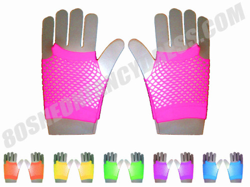 Short Mesh Gloves in Various Neon Colours