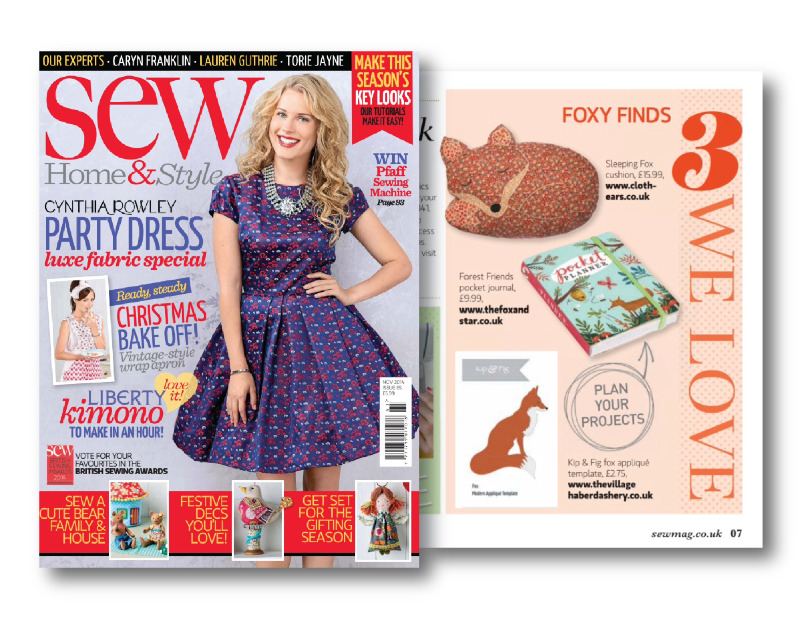 Sew Home and Style magazine nov 2014