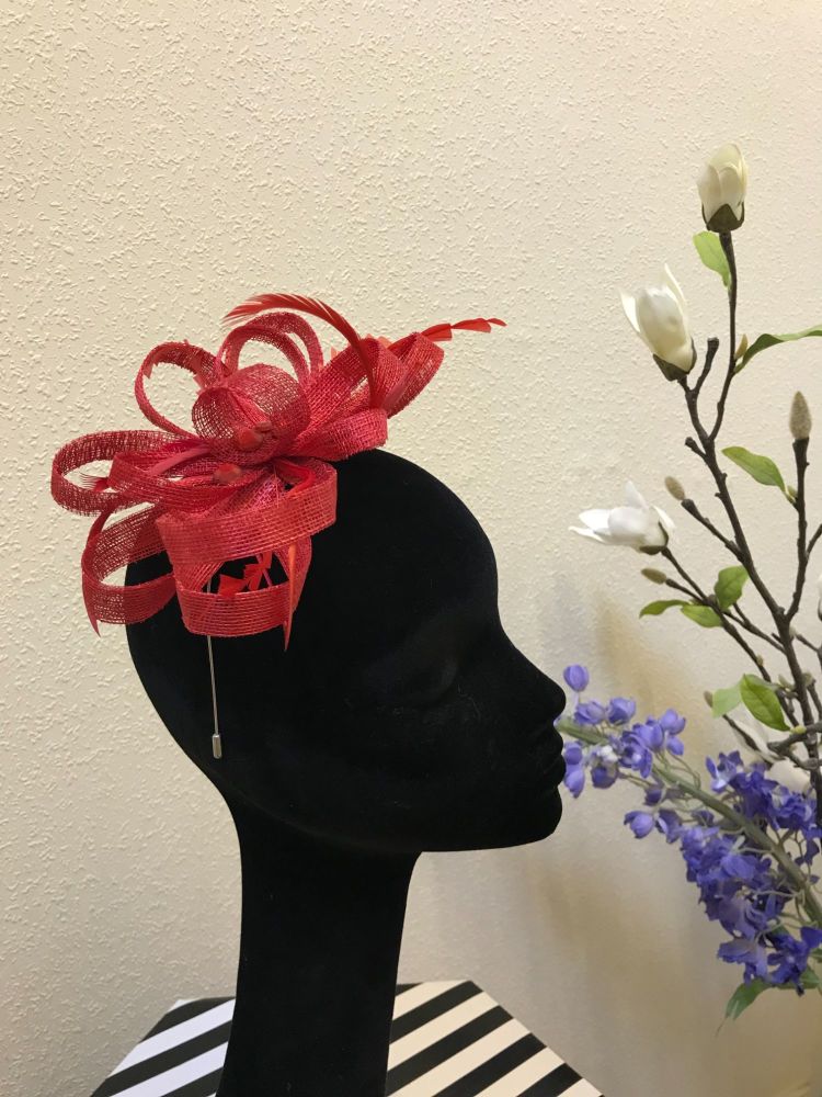 Small fascinator created from sinamay loops