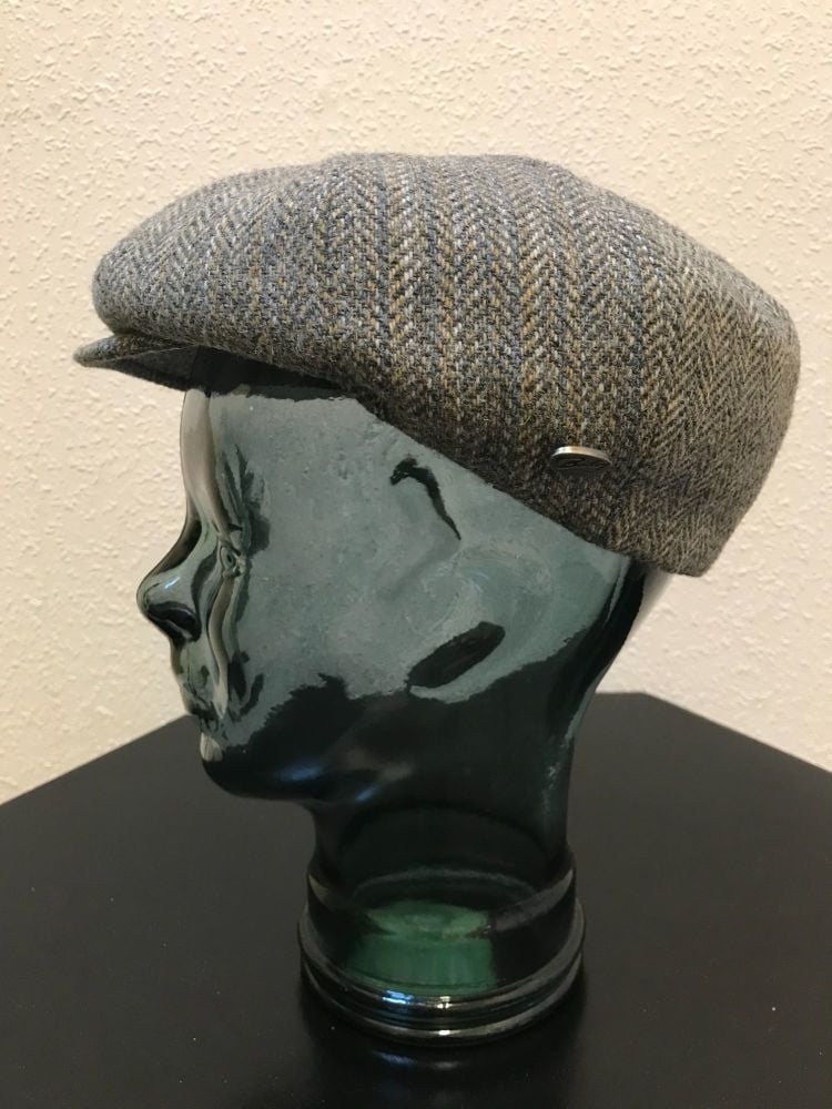 Bailey of Hollywood Green Galvin Stripe Herringbone Wool Newsboy Cap