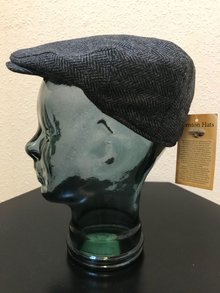 Denton Cheshire Black Flat Cap (BL68)