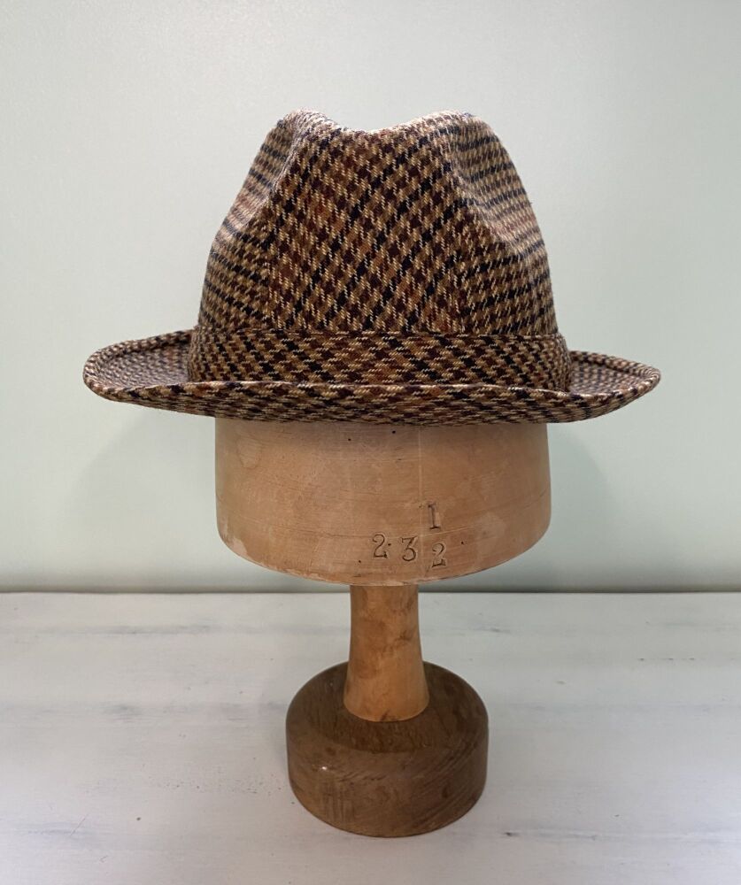 Bailey of Hollywood Brown Check Trilby