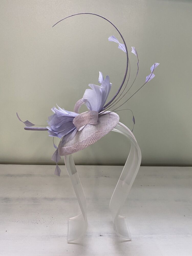 Lilac handmade button fascinator