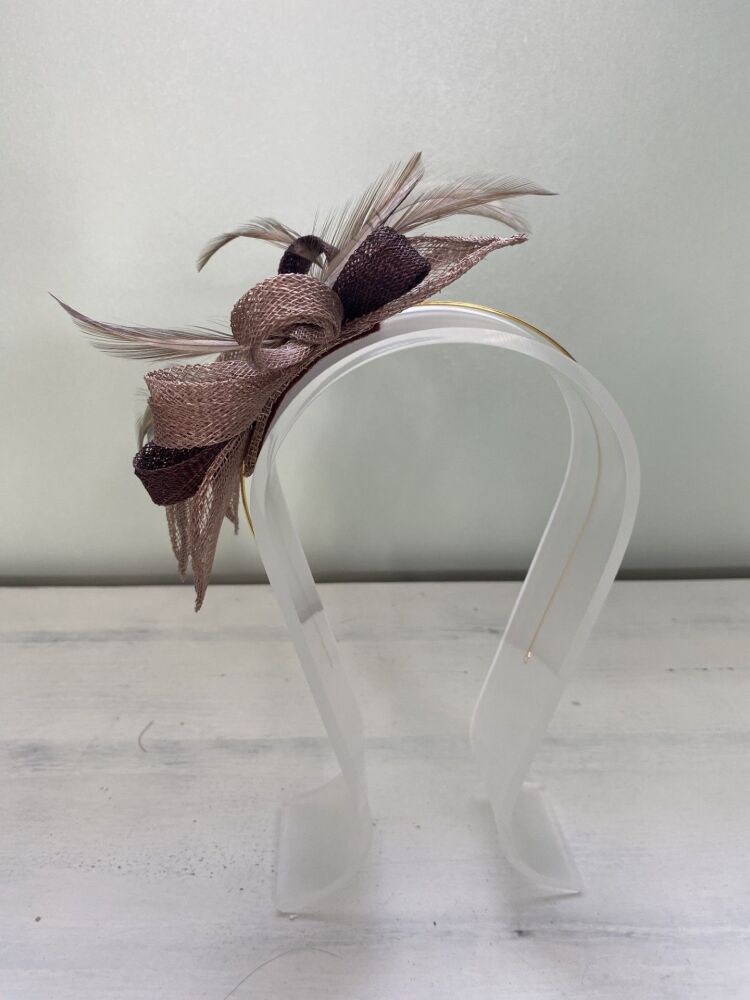 Brown handmade small fascinator
