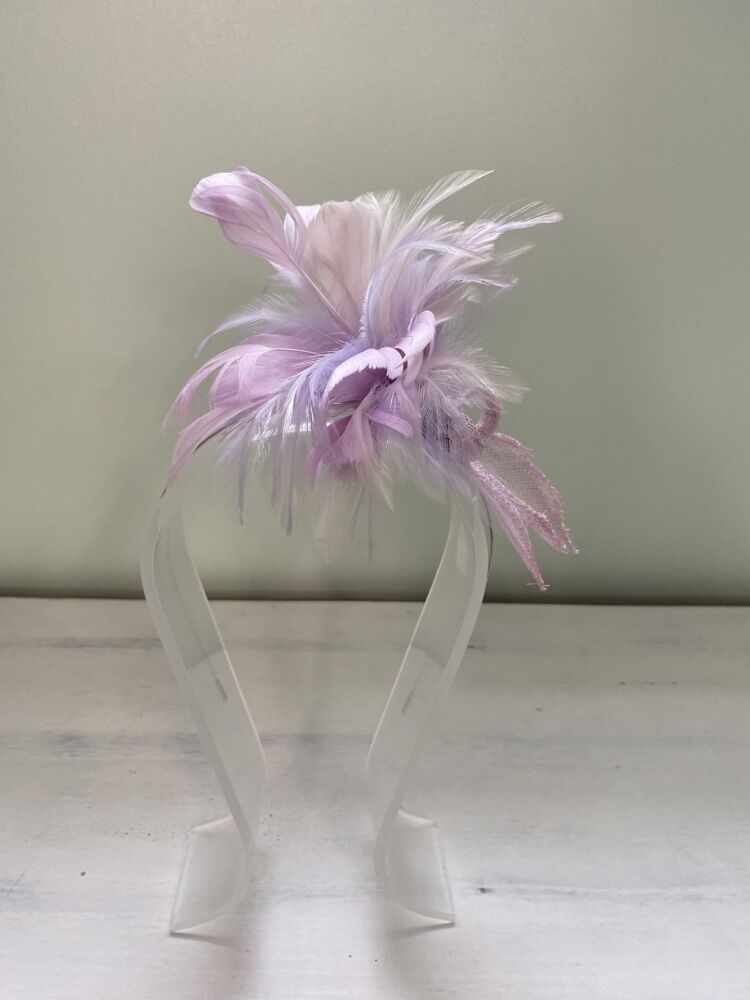Mauve & pink handmade small fascinator