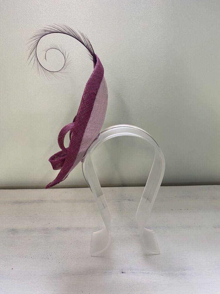 Dusky Pink & Wine handmade fascinator