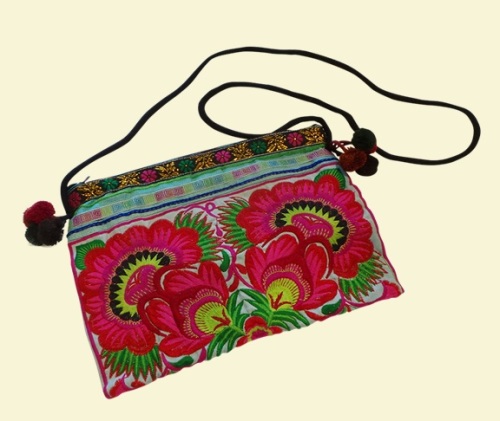 Embroidered Bag - Turquoise Garden