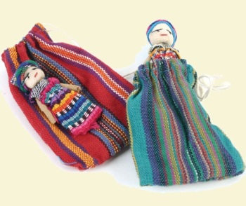 Worry Doll in Woven Bag