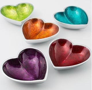 Foiled Heart Dish   -   Small and Large