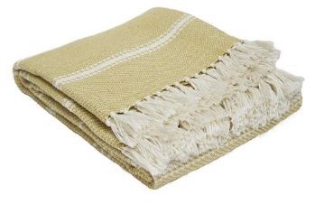 Oxford Stripe Gooseberry Blanket from Weaver Green