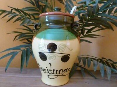 Decorated Olive Crock Pot Jar - Jerez