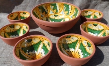Salamanca -Terracotta Glazed Bowl Set 6+1 -  No 2