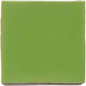14 - Lime Green - 10.5cm Handpainted Tile 