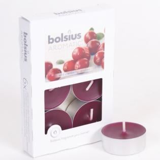 6 x Bolsius Tea Lights - Wild Cranberry