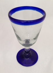Wine Glass - Blue Rim Campana