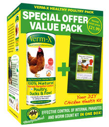 Verm-X Healthy Poultry Pack - 250g pellets & worm count kit