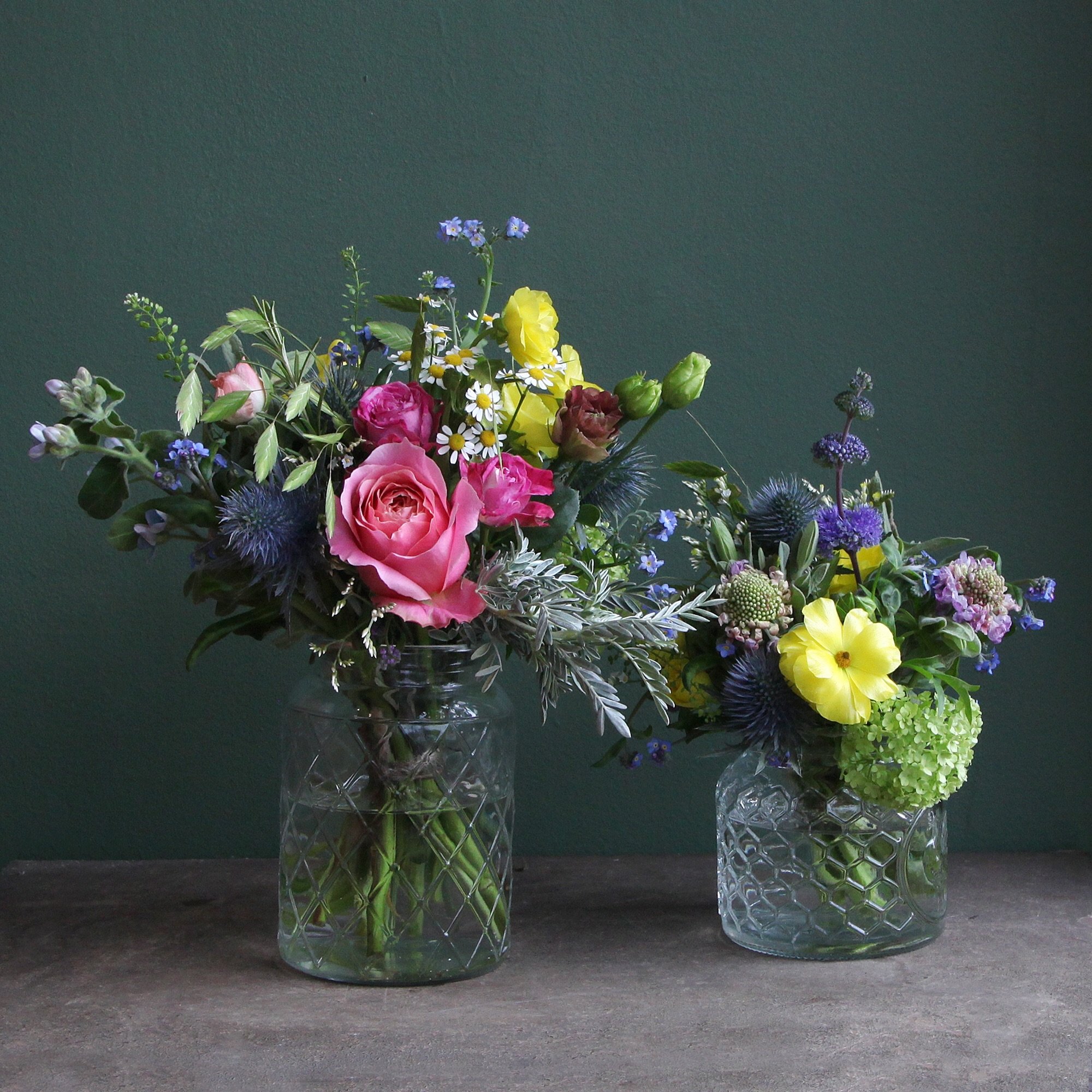 Vibrant Flower Jars