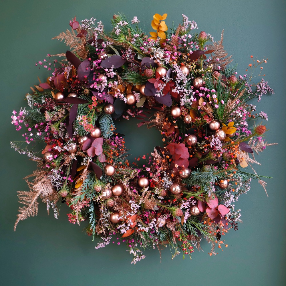 2. New Wreath (burgundy/baubles)- 3 sizes available