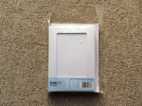 Craft Uk Ltd A6 3 fold Rectangular Aperture White Cards and envelopes pk of 10 10658
