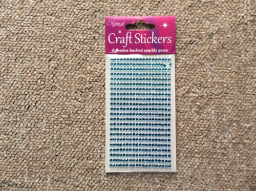 Adhesive Gems Pearl Blue 3mm, 418 pieces 