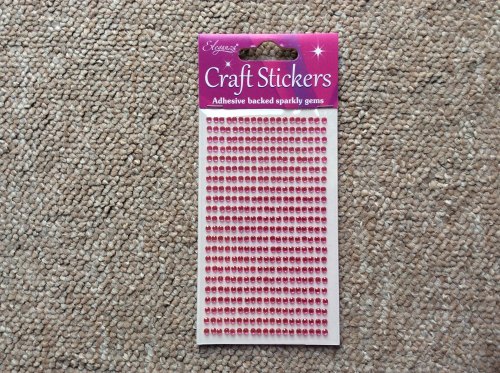 Adhesive Gems Hot Pink 3mm 418 pieces