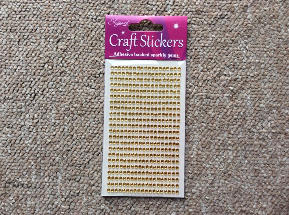 Adhesive Gems Gold 3mm 418pieces