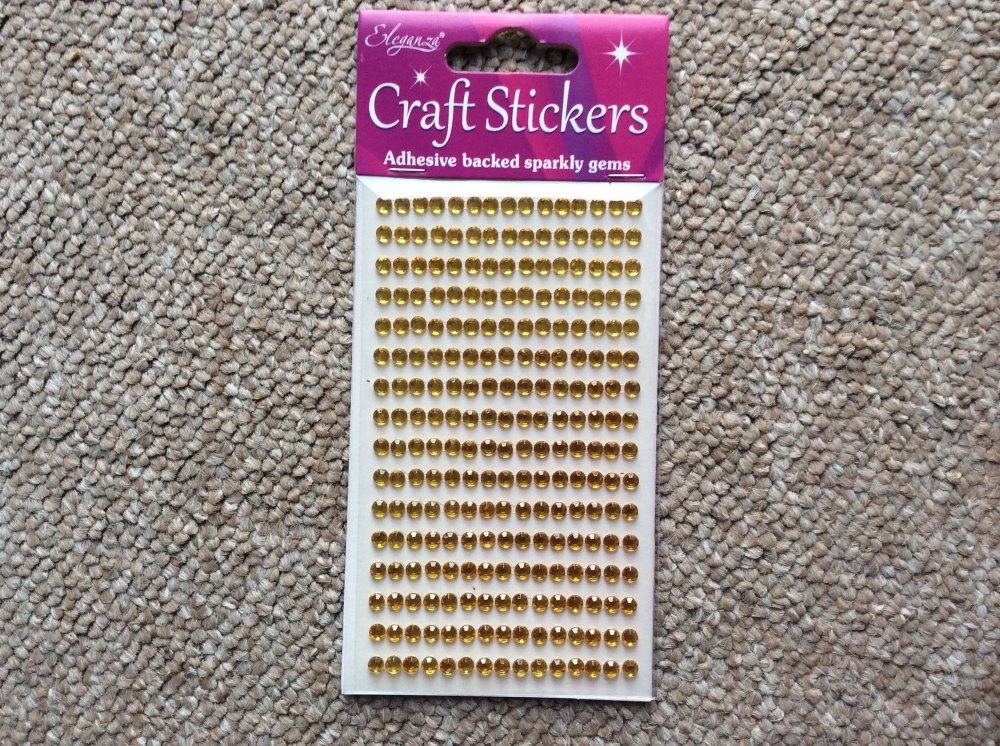 Adhesive Gems Gold 4mm 240 pieces