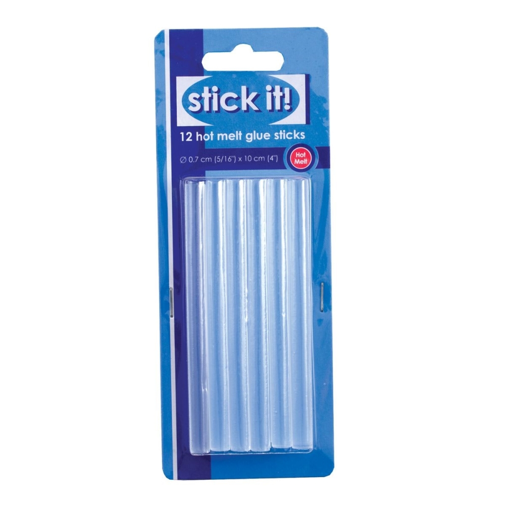 STICK IT 12 Hot melt glue sticks ,5/16" (0.7cm )X 4"(10cm).  STI 2001