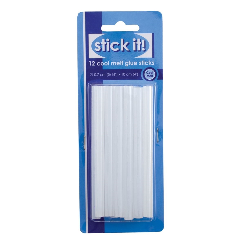 Stick it! 12 Cool melt glue sticks 0.7cm(5/16")x10cm(4")  STI 1001 MRRP £4.99 OUR PRICE £3.99
