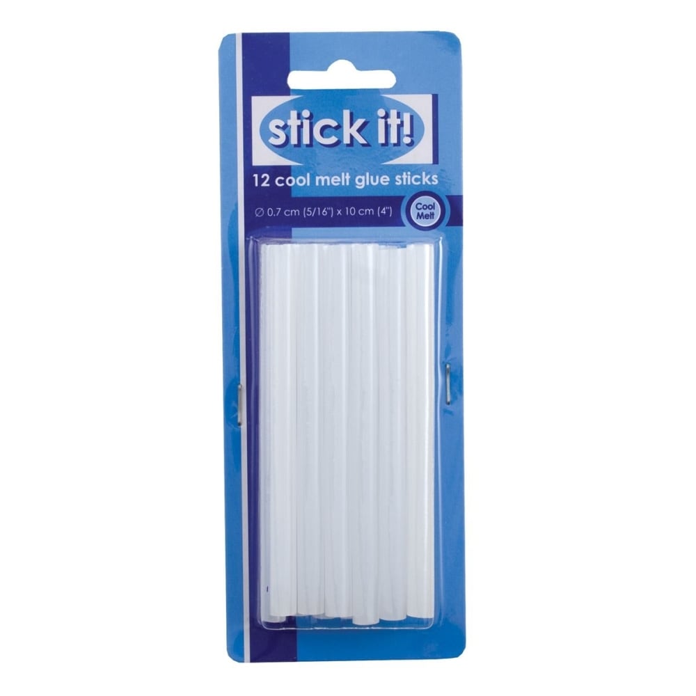 Stick it! 12 Cool melt glue sticks 0.7cm(5/16")x10cm(4")  STI 1001 MRRP £4.99 OUR PRICE £3.99